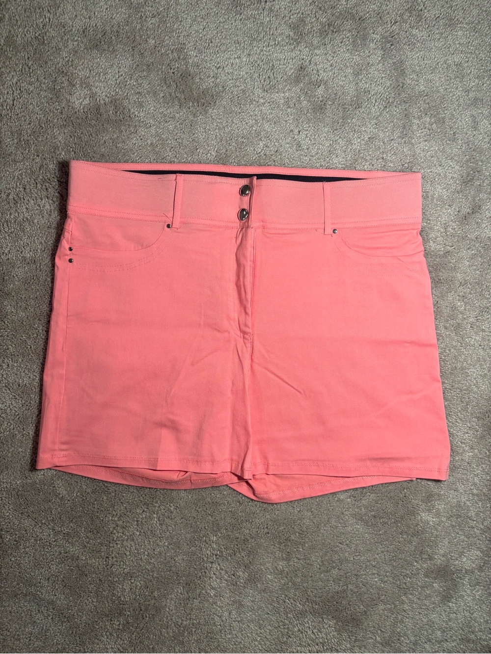 Women’s Coral Pink High-Waist Shorts